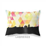 Lawrence Kansas geometric skyline - Pillow | Lumbar / Yellow - Geometric Skyline
