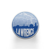 Lawrence Kansas map coaster set | sandstone coaster set in 5 colors - Set of 2 / Blue - City Road Maps