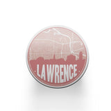 Lawrence Kansas map coaster set | sandstone coaster set in 5 colors - Set of 2 / Pink - City Road Maps