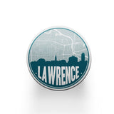 Lawrence Kansas map coaster set | sandstone coaster set in 5 colors - Set of 2 / Teal - City Road Maps