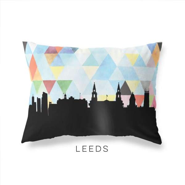 Leeds England geometric skyline - Pillow | Lumbar / LightSkyBlue - Geometric Skyline