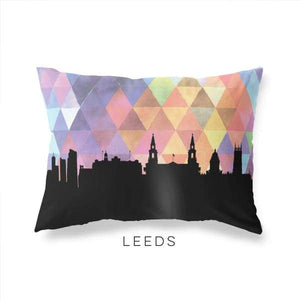 Leeds England geometric skyline - Pillow | Lumbar / RebeccaPurple - Geometric Skyline
