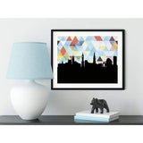 Leicester England geometric skyline - 5x7 Unframed Print / LightSkyBlue - Geometric Skyline