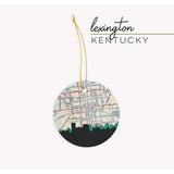 Lexington Kentucky city skyline with vintage Lexington map - City Map Skyline