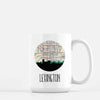Lexington Kentucky city skyline with vintage Lexington map - Mug | 15 oz - City Map Skyline