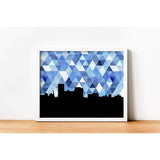 Lexington Kentucky geometric skyline - 5x7 Unframed Print / RoyalBlue - Geometric Skyline
