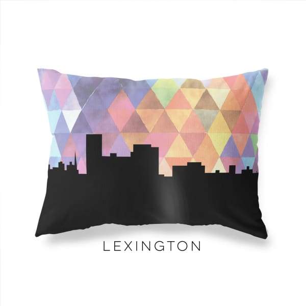 Lexington Kentucky geometric skyline - Pillow | Lumbar / RebeccaPurple - Geometric Skyline