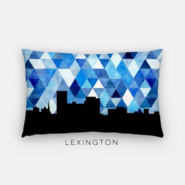 Lexington Kentucky geometric skyline - Pillow | Lumbar / RoyalBlue - Geometric Skyline