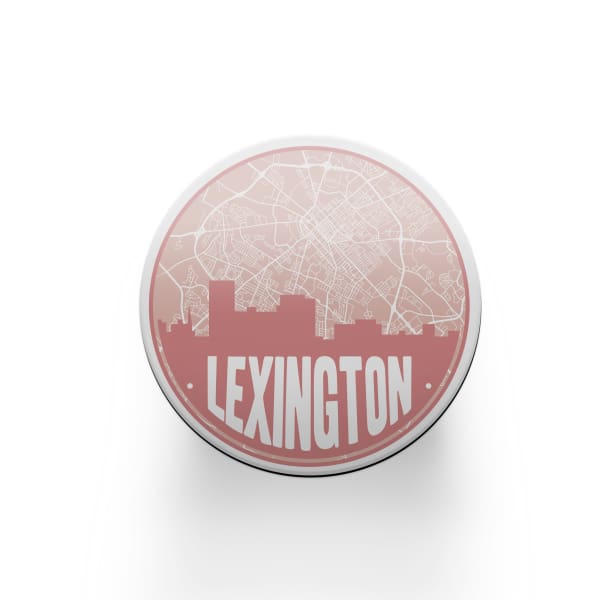 Lexington Kentucky map coaster set | sandstone coaster set in 5 colors - Set of 2 / Pink - City Road Maps