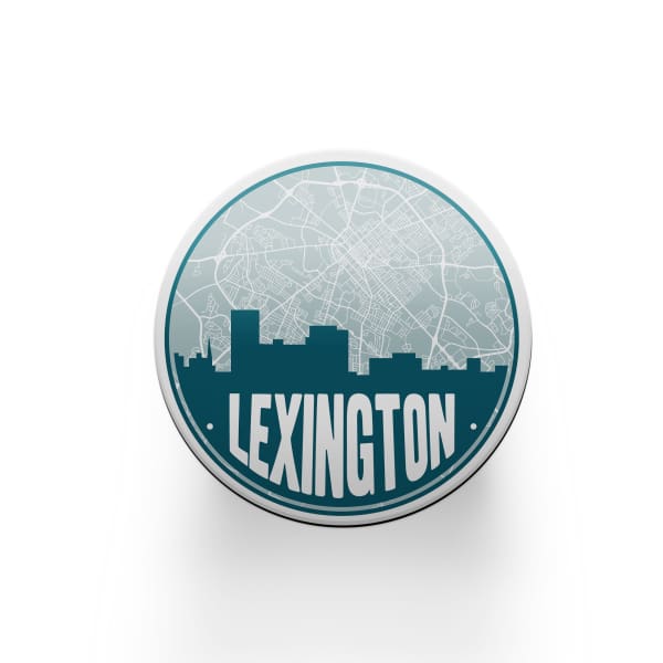 Lexington Kentucky map coaster set | sandstone coaster set in 5 colors - Set of 2 / Teal - City Road Maps