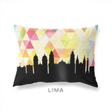 Lima Peru geometric skyline - Pillow | Lumbar / Yellow - Geometric Skyline