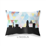 Lincoln Nebraska geometric skyline - Pillow | Lumbar / LightSkyBlue - Geometric Skyline