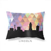 Lincoln Nebraska geometric skyline - Pillow | Lumbar / RebeccaPurple - Geometric Skyline