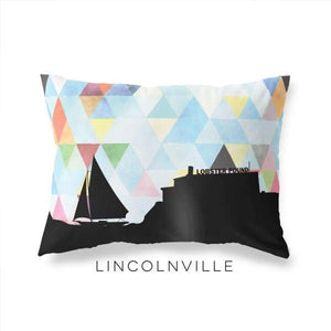 Lincolnville Maine geometric skyline - Pillow | Lumbar / LightSkyBlue - Geometric Skyline