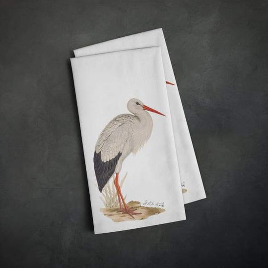 Lithuania national bird | White Stork - Tea Towel - Birds