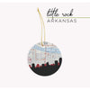 Little Rock Arkansas city skyline with vintage Little Rock map - City Map Skyline