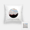 Little Rock Arkansas city skyline with vintage Little Rock map - Pillow | Square - City Map Skyline