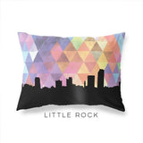 Little Rock Arkansas geometric skyline - Pillow | Lumbar / RebeccaPurple - Geometric Skyline