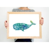 Live in the Sunshine watercolor whale - Quotes