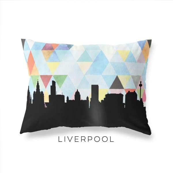 Liverpool England geometric skyline - Pillow | Lumbar / LightSkyBlue - Geometric Skyline