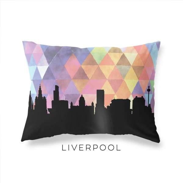 Liverpool England geometric skyline - Pillow | Lumbar / RebeccaPurple - Geometric Skyline