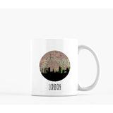 London city skyline with vintage London map - Mug | 11 oz - City Map Skyline