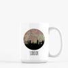 London city skyline with vintage London map - Mug | 15 oz - City Map Skyline