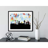 London England geometric skyline - 5x7 Unframed Print / LightSkyBlue - Geometric Skyline