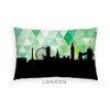 London England geometric skyline - Pillow | Lumbar / Green - Geometric Skyline