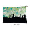London England geometric skyline - Pouch | Small / Green - Geometric Skyline