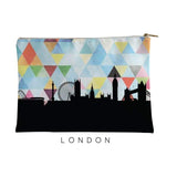 London England geometric skyline - Pouch | Small / LightSkyBlue - Geometric Skyline