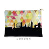 London England geometric skyline - Pouch | Small / Yellow - Geometric Skyline
