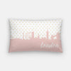 London England polka dot skyline - Pillow | Lumbar / Pink - Polka Dot Skyline