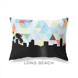 Long Beach California geometric skyline - Pillow | Lumbar / LightSkyBlue - Geometric Skyline
