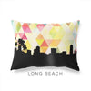 Long Beach California geometric skyline - Pillow | Lumbar / Yellow - Geometric Skyline