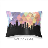 Los Angeles California geometric skyline - Pillow | Lumbar / RebeccaPurple - Geometric Skyline