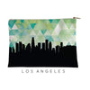 Los Angeles California geometric skyline - Pouch | Small / Green - Geometric Skyline