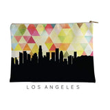 Los Angeles California geometric skyline - Pouch | Small / Yellow - Geometric Skyline