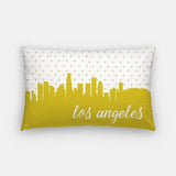 Los Angeles California polka dot skyline - Pillow | Lumbar / Goldenrod - Polka Dot Skyline