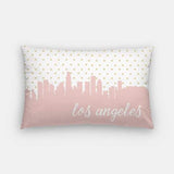 Los Angeles California polka dot skyline - Pillow | Lumbar / Pink - Polka Dot Skyline