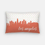 Los Angeles California polka dot skyline - Pillow | Lumbar / Salmon - Polka Dot Skyline
