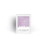 Los Angeles California skyline and map | Handshake - 5x7 Unframed Print / Thistle - Road Map and Skyline
