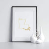 Louisiana Gold Foil Print - Gold Foil Print