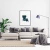 Louisiana ’home’ state silhouette - 5x7 Unframed Print / DarkSlateGray - Home Silhouette