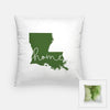 Louisiana ’home’ state silhouette - Pillow | Square / DarkGreen - Home Silhouette