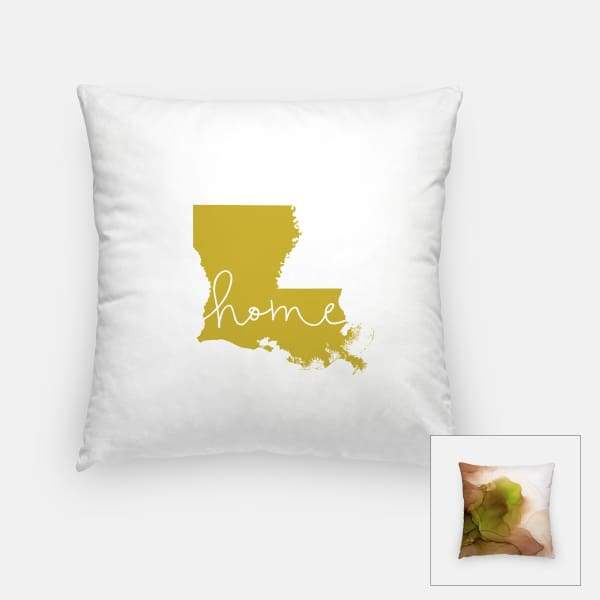 Louisiana ’home’ state silhouette - Pillow | Square / GoldenRod - Home Silhouette