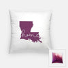 Louisiana ’home’ state silhouette - Pillow | Square / Purple - Home Silhouette