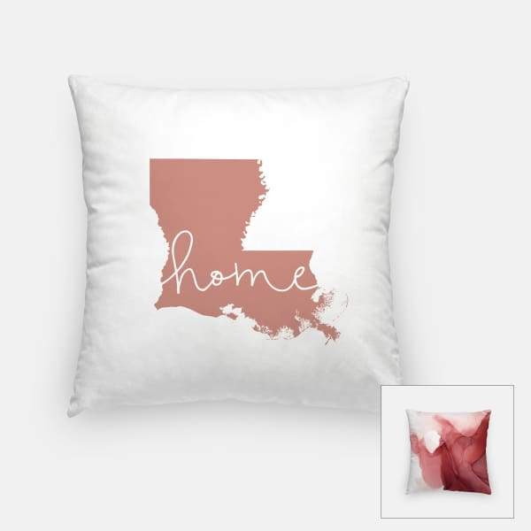 Louisiana ’home’ state silhouette - Pillow | Square / RosyBrown - Home Silhouette