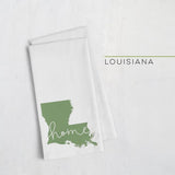 Louisiana ’home’ state silhouette - Tea Towel / DarkGreen - Home Silhouette