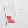 Louisiana ’home’ state silhouette - Tea Towel / Red - Home Silhouette